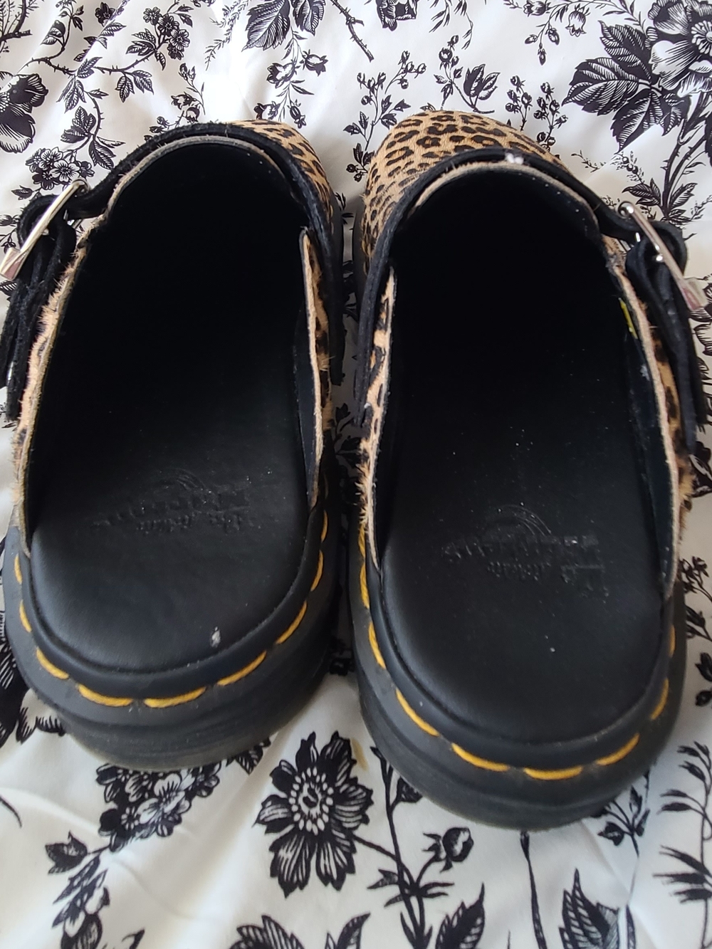 Dr. Martens Leopard Print Slip-On Clog Slippers - Tan/Black - Picture 4 of 7